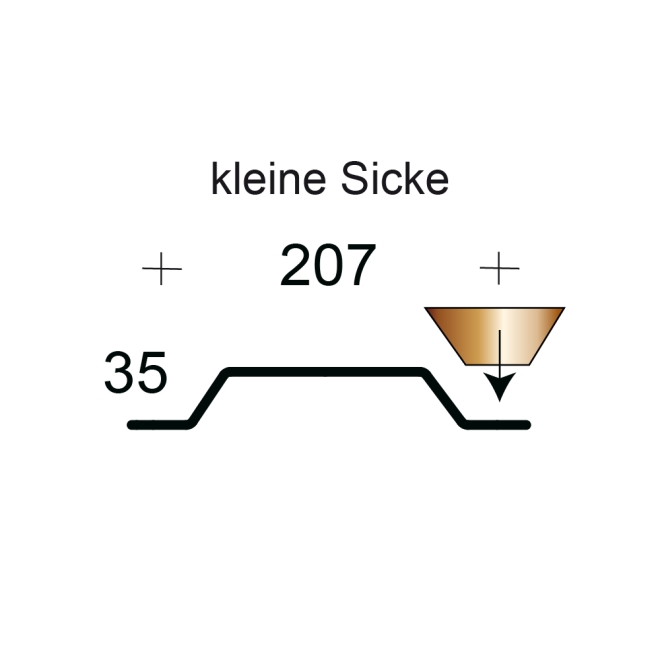 Profilfüller-Stücke Trapezblech Profil 35/207 nichtbrennbar, Ausführung: kleine Sicke