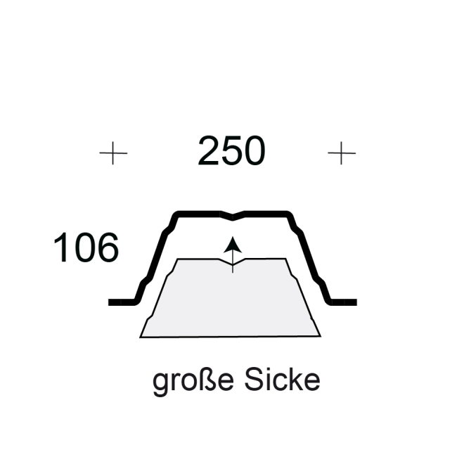 Profilfüller-Stücke Trapezblech Profil 106/250, Ausführung: große Sicke