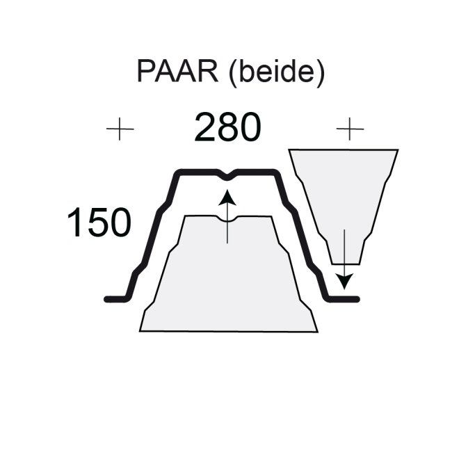 Profilfüller-Stücke Trapezblech Profil 150/280, Ausführung: Paar (beide)