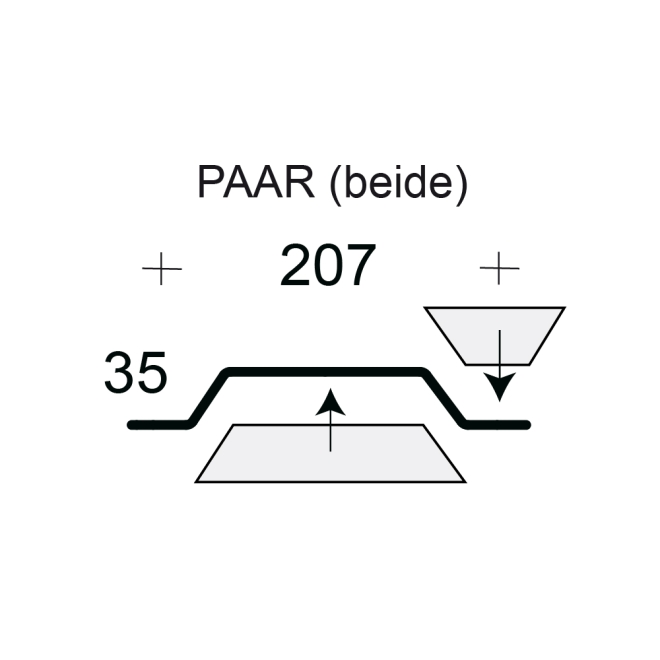 Profilfüller-Stücke Trapezblech Profil 35/207, Ausführung: Paar (beide)