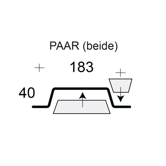 Profilfüller-Stücke Trapezblech Profil 40/183, Ausführung: Paar (beide)