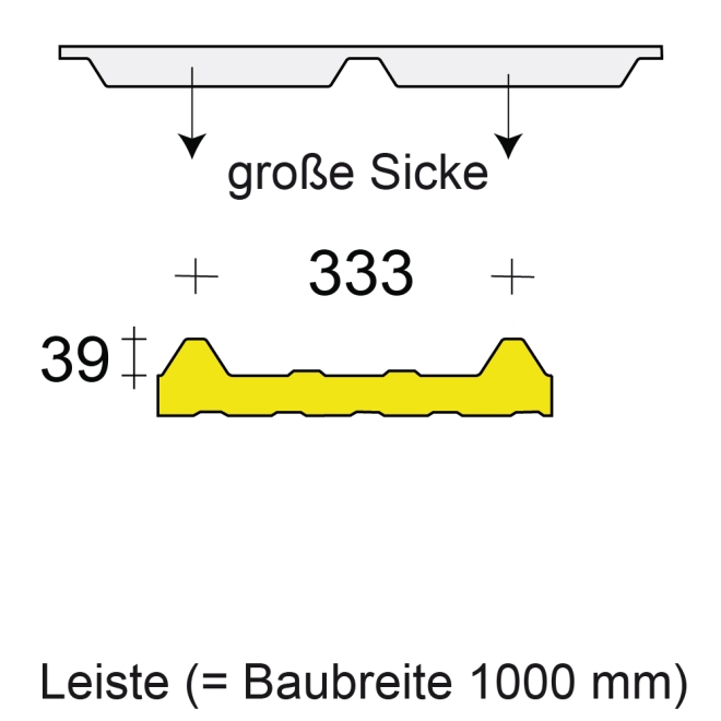 Profilfüller-Leiste Isodach 1001 TS - 39/333, Ausführung: große Sicke