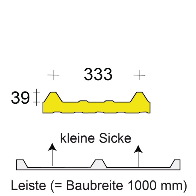 Profilfüller-Leiste Isodach 1001 TS - 39/333, Ausführung: kleine Sicke