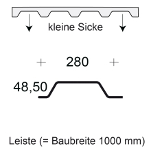 Profilfüller-Leiste Trapezblech Profil 50/250, Ausführung: kleine Sicke